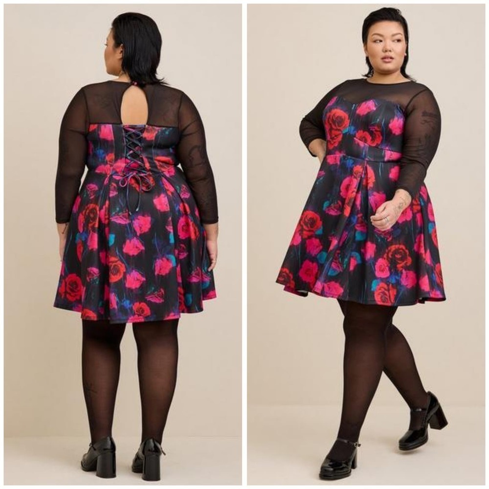 Torrid Mesh Floral Dress 2x